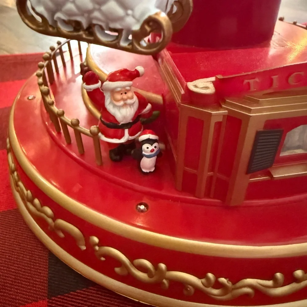 Season Of Peace Animated Musical Tilt-A-Wheel Cracker Barrel Christmas Decor Box